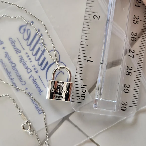 Pristine Authentic Tiffany & Co. Padlock Charm Pendant Necklace - Picture 12 of 13